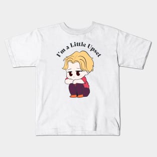 Cute Chibi Anime Boy Upset Illustration Kids T-Shirt
